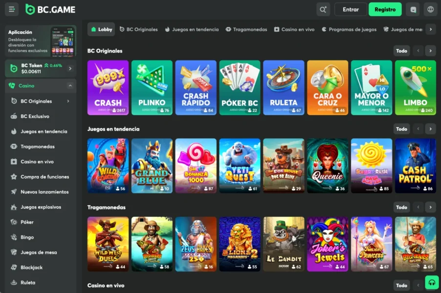 bcgame screen casino